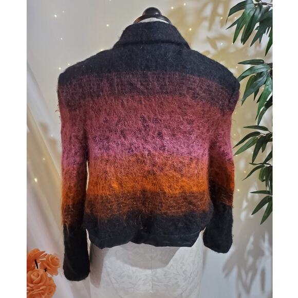 Earl Rutenberg Collection VTG Mohair Blend Ombre Striped Cropped Jacket Womens S - Picture 3 of 9